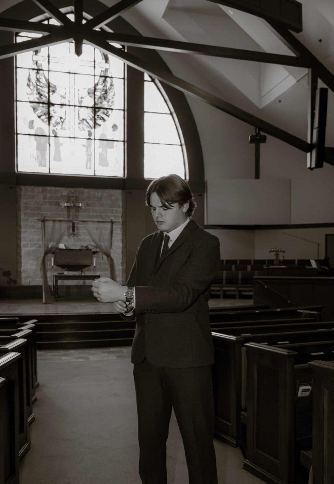Zack Riordan in a church sanctuary